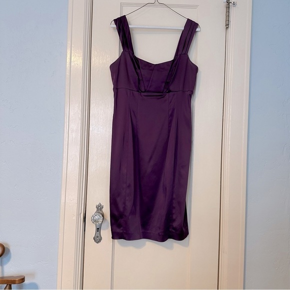 Calvin Klein Dress Deep Purple Prom Babydoll Fairy Formal Y2K Empire Waist Sz 8 - Picture 2 of 10